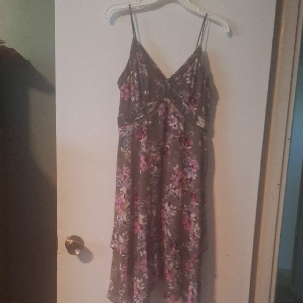 White House Black Market Brown and Pink Dress.